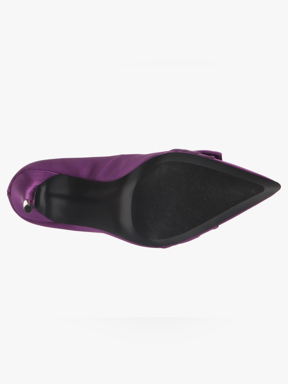 NWT Woman’s Nine West Purple Pointed-Toe Satin Pumps with Bow - Picture 3 of 11